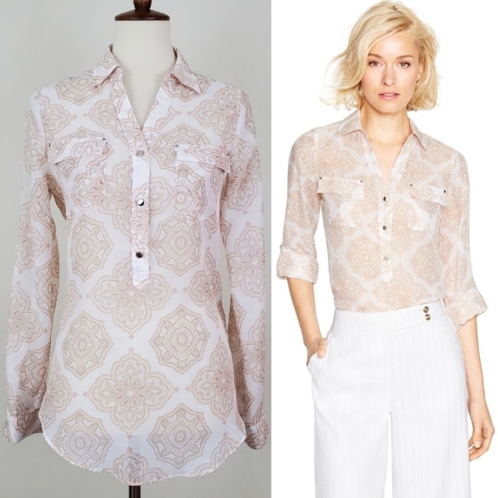 WHBM Voile Henley Tunic Top!